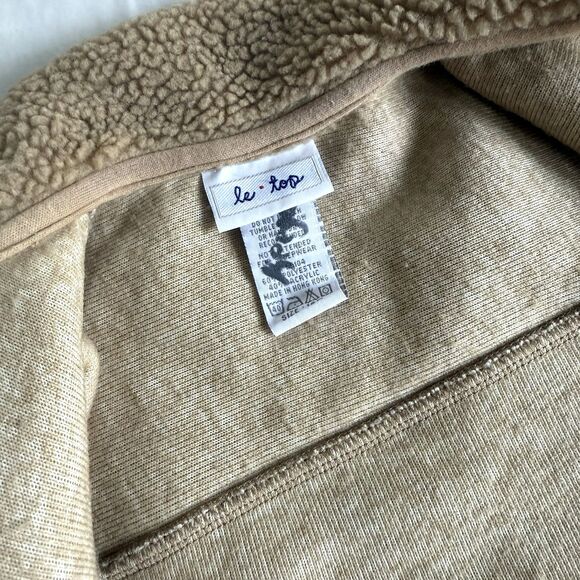 Vintage Baby Fall Jacket Tan Puppy Dog Teddy Bear Fleece Fuzzy Size 12 Months - Picture 5 of 8
